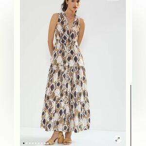 Maeve by Anthropologie Snake-Printed Maxi Dress Size 10 P